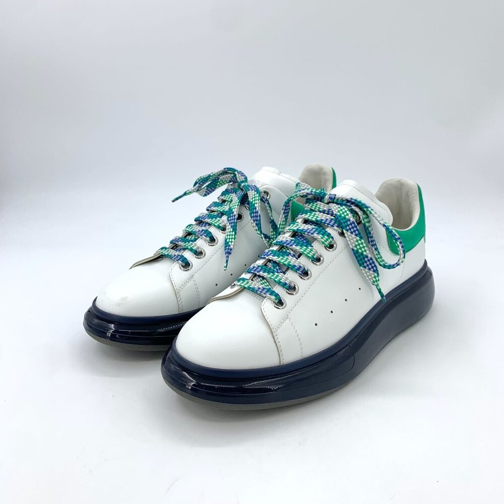 Alexander McQueen White & Green Platform Lace-Up Sneakers Size 43.5 Mens Casual